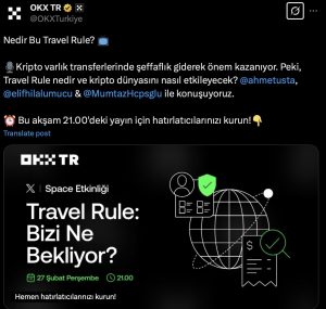 Okx TR Travel Rule Yayin