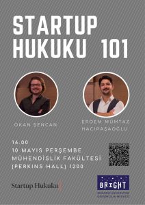 Mümtaz Hacıpaşaoğlu — Startup Law 101 training at Boğaziçi University Entrepreneurship Center, May 2018