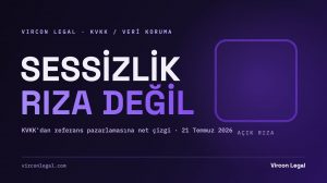 Koyu mor zeminde işaretlenmemiş onay kutusu ve "Sessizlik Rıza Değil" başlığı