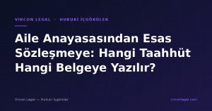 Aile Anayasasından Esas Sözleşmeye: Hangi Taahhüt Hangi Belgeye Yazılır?