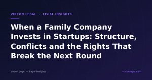 When a Family Company Invests in Startups: Structure, Conflicts and the Rights That Break the Next Round