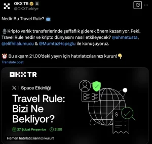 Okx TR Travel Rule Yayin