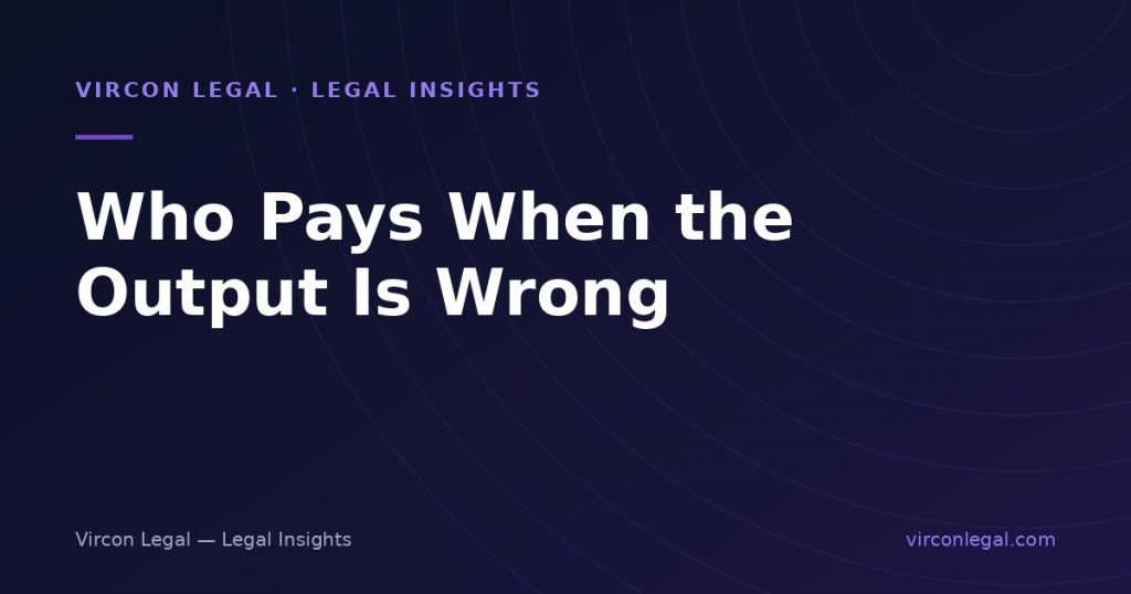 Who Pays When the Output Is Wrong: Allocating Liability Between the Company, the Vendor and the Model Provider