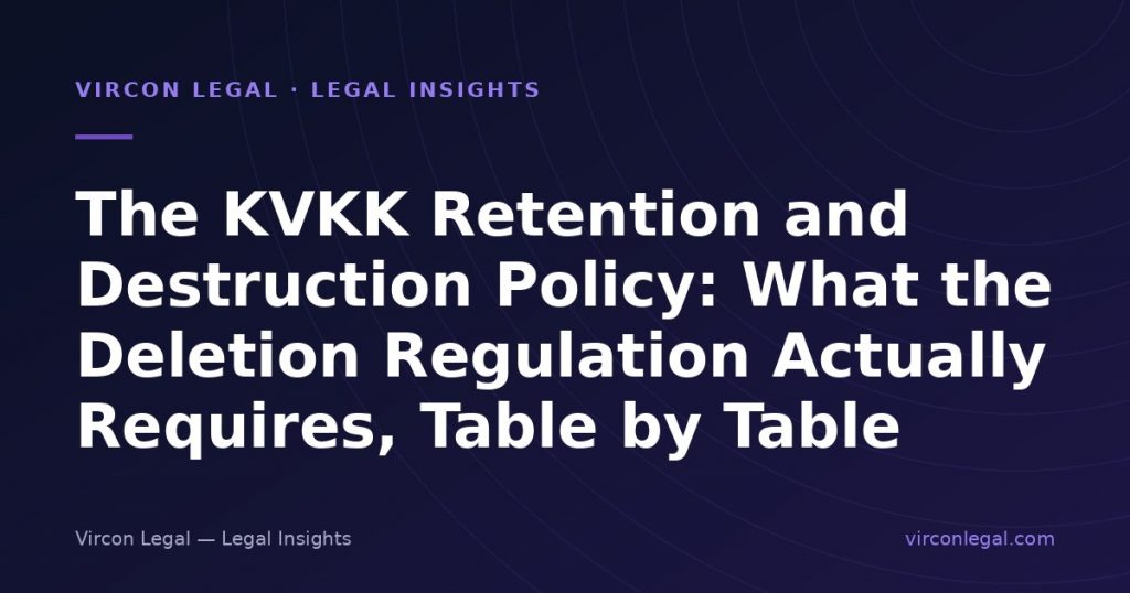 The KVKK Retention and Destruction Policy: What the Deletion Regulation Actually Requires, Table by Table