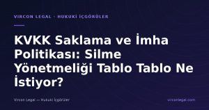 KVKK Saklama ve İmha Politikası: Silme Yönetmeliği Tablo Tablo Ne İstiyor?