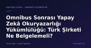 Omnibus Sonrası Yapay Zekâ Okuryazarlığı Yükümlülüğü: Türk Şirketi Ne Belgelemeli?