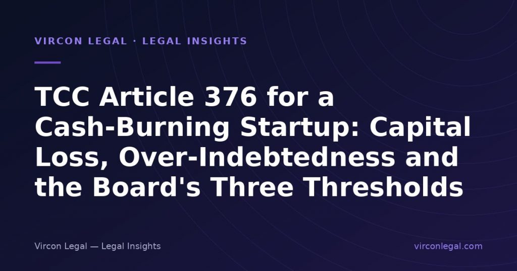 TCC Article 376 for a Cash-Burning Startup: Capital Loss, Over-Indebtedness and the Board’s Three Thresholds