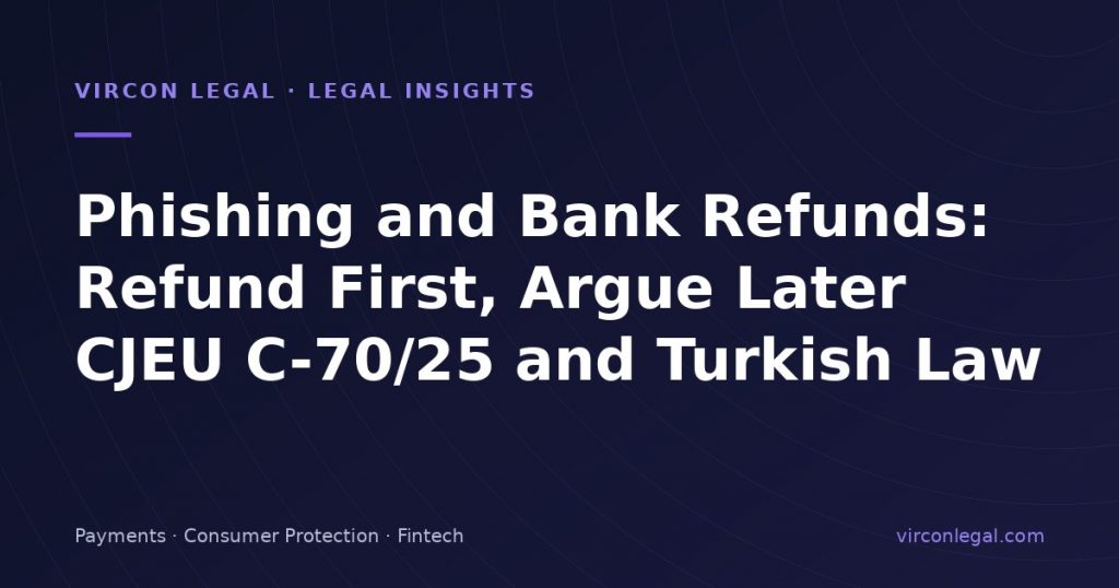 Phishing and Bank Refunds: The CJEU Says Refund First (C-70/25). What Turkish Law Says