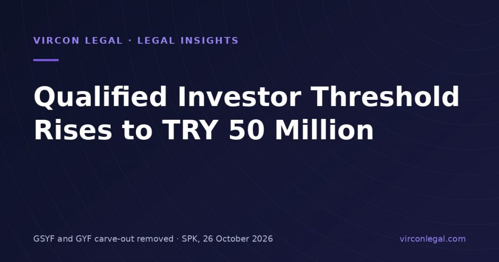Türkiye Raises the Qualified Investor Threshold to TRY 50 Million and Ends the Carve-Out for VC and Real Estate Funds